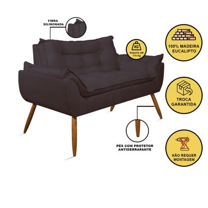 Imagem de Kit 02 Poltronas + Sofá 2 lugares com Puff Opala Balaqui