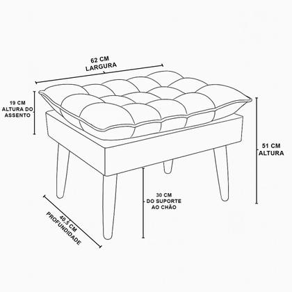 Imagem de Kit 02 Poltronas + Sofá 2 lugares com Puff Opala Balaqui