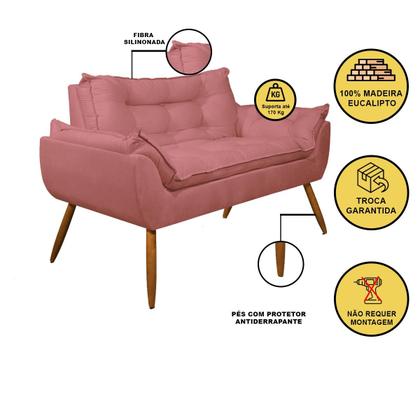 Imagem de Kit 02 Poltronas + Sofá 2 lugares com Puff Opala Balaqui