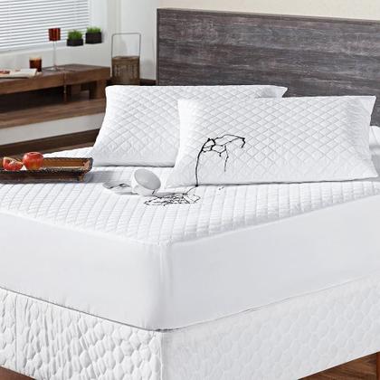 Imagem de Kit 02 Protetor Colchão Capa Impermeável Branco Cama Casal