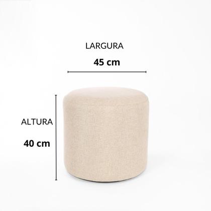 Imagem de Kit 02 Puff Perse Decorativo Organico Banqueta 40cm Tecido Linho