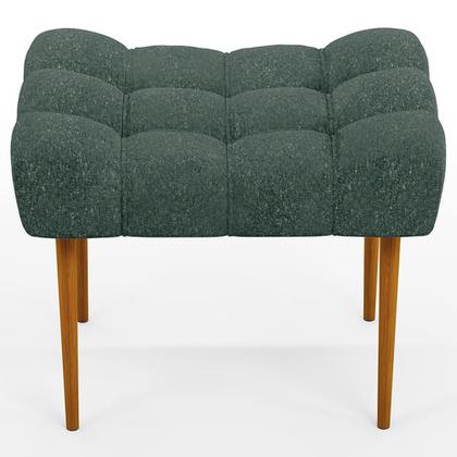 Imagem de Kit 02 Puffs Decorativo Para Sala De Estar Requinte L02 Linho Verde Musgo - Lyam Decor