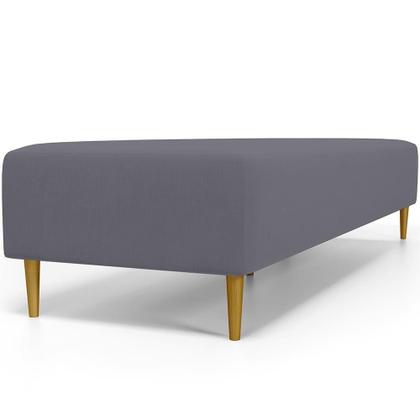 Imagem de Kit 02 Puffs Decorativo Sala De Estar Bali W01 Pés Palito 210x60cm Suede Cinza - Lyam Decor