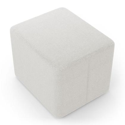 Imagem de Kit 02 Puffs Decorativos Living Yumi Retangular 60cm Bouclê Off White - Abmaza