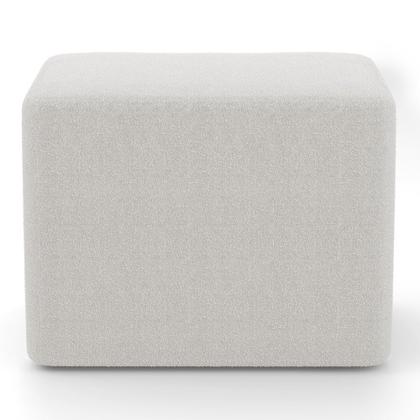 Imagem de Kit 02 Puffs Decorativos Living Yumi Retangular 60cm Bouclê Off White - Abmaza