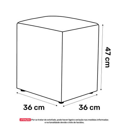 Imagem de Kit 02 Puffs Decorativos Sala de Estar Quadrado 36x47cm Suede Cinza - Abmaza