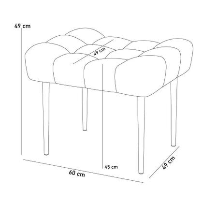 Imagem de Kit 02 Puffs Para Sala De Estar Requinte L02 Linho Cru