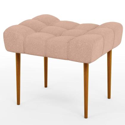 Imagem de Kit 02 Puffs Para Sala De Estar Requinte L02 Linho Rosê