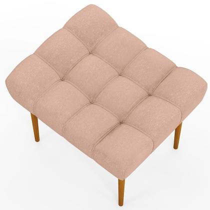 Imagem de Kit 02 Puffs Para Sala De Estar Requinte L02 Linho Rosê