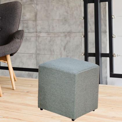 Imagem de Kit 02 Puffs Quadrado L02 Decorativo Sala de Estar Linho Cinza Escuro - Lyam Decor