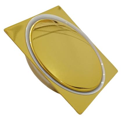 Imagem de Kit 02 Ralo Click Banheiro Inox Quadrado 10x10 Dourado