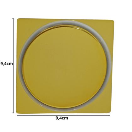 Imagem de Kit 02 Ralo Click Banheiro Inox Quadrado 10x10 Dourado