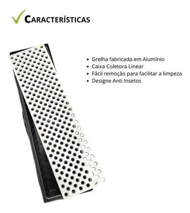 Imagem de Kit 02 Ralos 14x50 Grelha Bolinha Com Coletor Preto