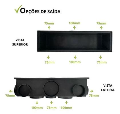 Imagem de Kit 02 Ralos 14x50 Grelha Bolinha Com Coletor Preto