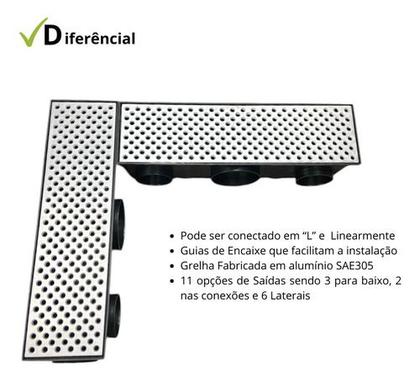 Imagem de Kit 02 Ralos 14x50 Grelha Bolinha Com Coletor Preto