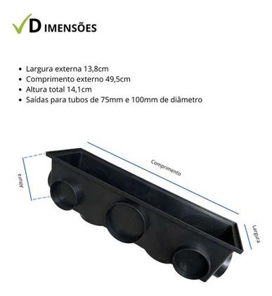 Imagem de Kit 02 Ralos 14x50 Grelha Bolinha Com Coletor Preto