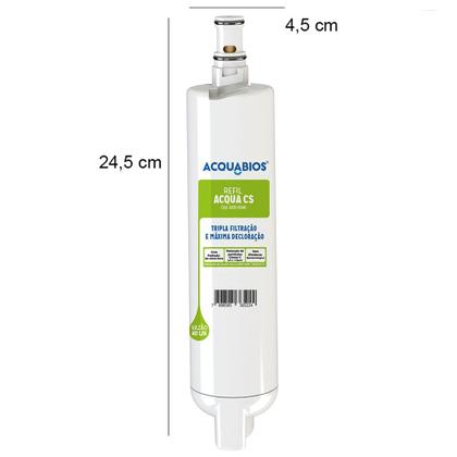 Imagem de Kit 02 Refil Compatível Com Filtro Purificador de Água Consul Acqua CS Acquabios Com Tripla Filtração