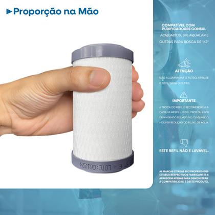Imagem de Kit 02 Refil de Reposição Filtro Com Torneira Carbon Block Acqua 5" Acquabios