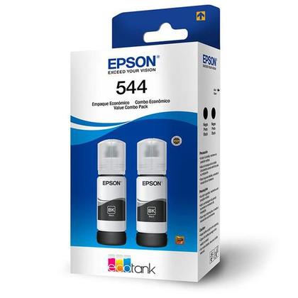 Imagem de KIt 02 Refil de tinta T544 T544120-2P Preto para impressora Tank L1110