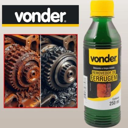 Imagem de Kit 02 Removedor Ferrugem 250ml Desoxidar Limpar Metais/aluminio Vonder