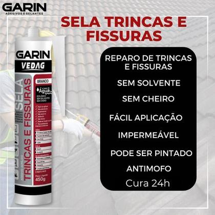 Imagem de Kit 02 Sela Trincas Fissuras Rachaduras + Pistola Aplicadora