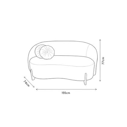 Imagem de Kit 02 Sofás Orgânicos 2 Lugares C/2 Almofadas Curvo Sala Recepção Amsterdã Boucle Off White - Montanari's Decor