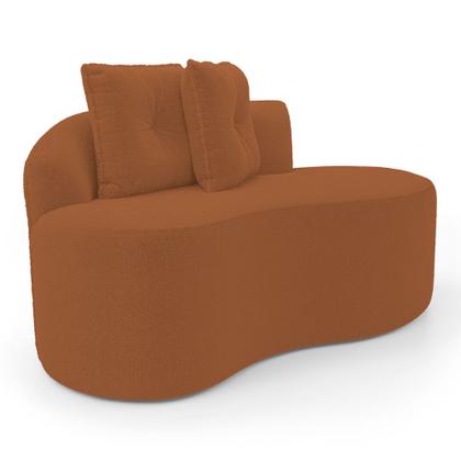 Imagem de Kit 02 Sofás Orgânicos Living Bob 145cm 02 Lugares com 02 Almofadas Bouclê Terracota - Desk Design