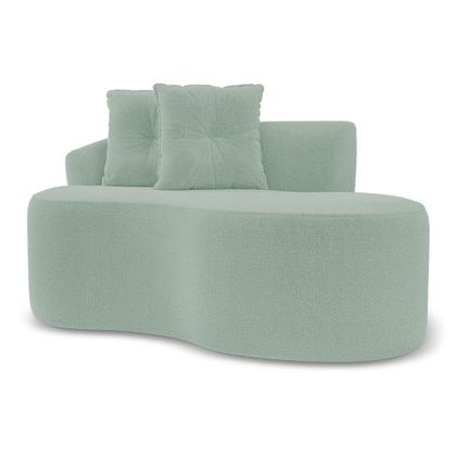 Imagem de Kit 02 Sofás Orgânicos Living Bob 145cm 02 Lugares com 02 Almofadas Bouclê Verde Menta - Desk Design