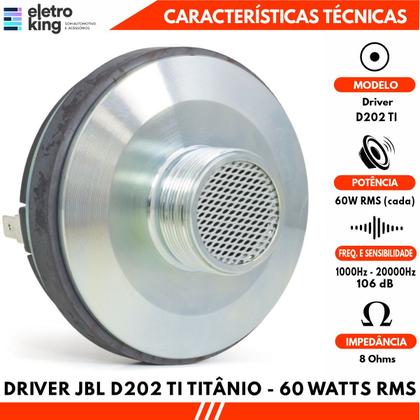 Imagem de Kit 02 Super Driver Jbl Selenium D202 Ti Titanium 60w 8 Ohms