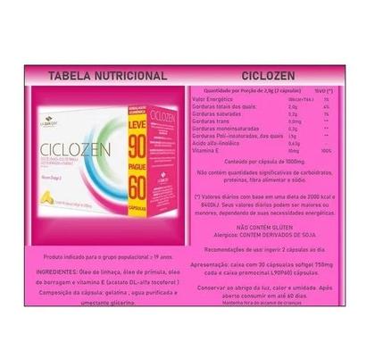 Imagem de Kit 02 Suplemento Ciclozen L90  60 Cps - La San Day