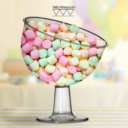 Imagem de Kit 02 Taça Inclinada Doceira Boca Torta Com Pedestal 2700Ml