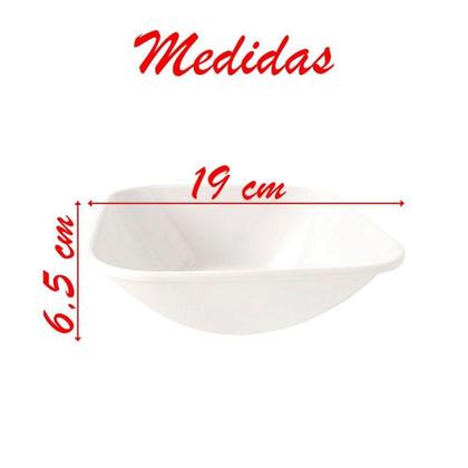Imagem de Kit 02 Tigelas Melamina Quadrada Branca 1,150ml