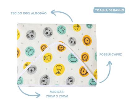 Imagem de Kit 02-toalhas de banho bebe felpuda com capuz-enxoval