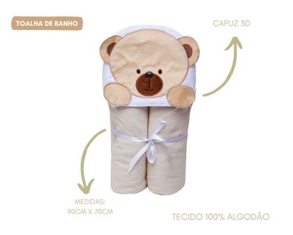 Imagem de Kit 02-toalhas de banho bebe felpuda com capuz-enxoval