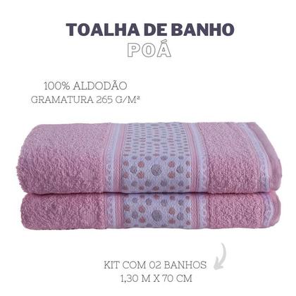 Imagem de Kit 02 Toalhas de Banho Infantil Teen Juvenil Hipoalergenica Poá