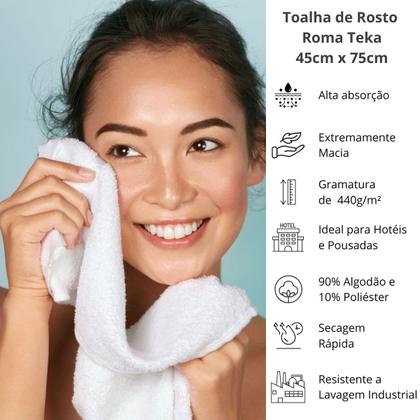 Imagem de Kit 02 Toalhas de Rosto Hotel Profissional Teka Roma 440g