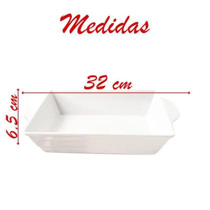 Imagem de Kit 02 Travessas Melamina Retangular Branca 2,1 Ml