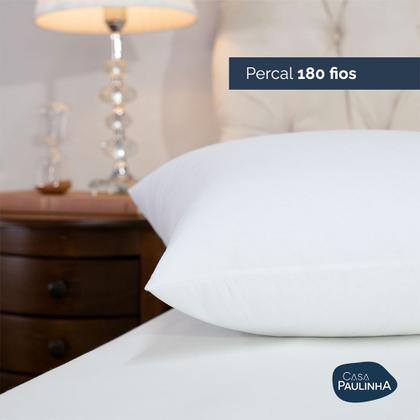 Imagem de Kit 02 Travesseiro King Percal 180 Fios 90x50 Firme Toque De Plumas Extra Macio Fofo