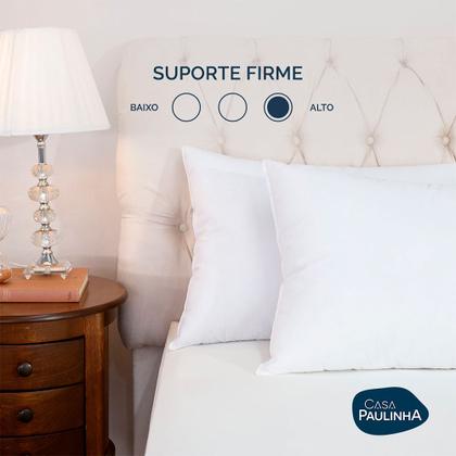 Imagem de Kit 02 Travesseiro King Percal 180 Fios 90x50 Firme Toque De Plumas Extra Macio Fofo