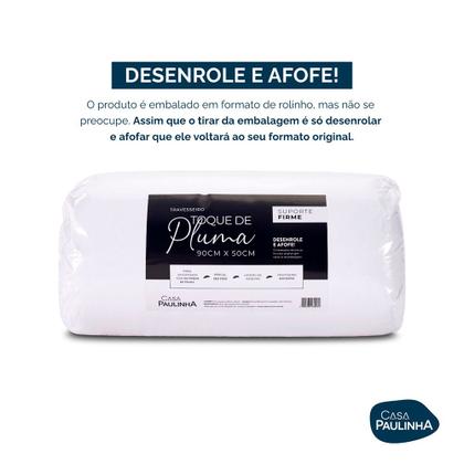 Imagem de Kit 02 Travesseiro King Percal 180 Fios 90x50 Firme Toque De Plumas Extra Macio Fofo