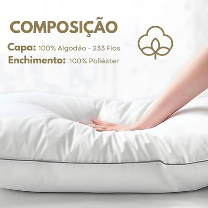 Imagem de Kit 02 Travesseiro Neo Clássico Prime 50 x 70 anti alergico macio percal 100% algodão