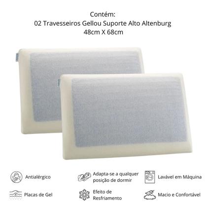 Imagem de Kit 02 Travesseiros Altenburg Gellou Placa Gel Viscoelástico Alto