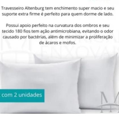 Imagem de Kit 02 Travesseiros Altenburg Suporte Extra Firme  180 Fios