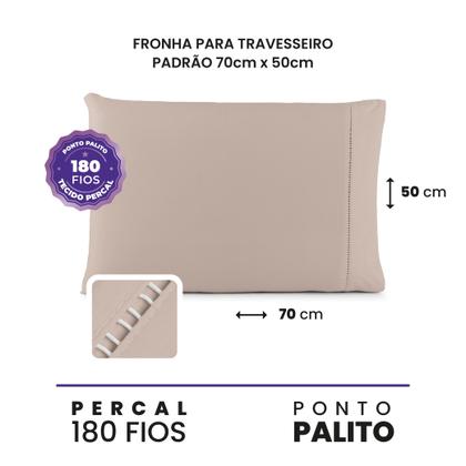 Imagem de Kit 02 Travesseiros ALTO e MACIO com 02 Fronhas de Algodão percal 180 fios 70x50 cm com enchimento de silicone