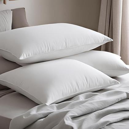 Imagem de Kit 02 Travesseiros ALTO e MACIO com 02 Fronhas de Algodão percal 180 fios 70x50 cm com enchimento de silicone