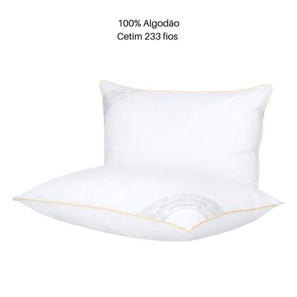 Imagem de Kit 02 Travesseiros Buddemeyer Toque de Pluma 100% Algodão 233 Fios