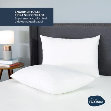 Imagem de Kit 02 Travesseiros Inteligente Fibras Importada E Antialérgica Anatomico Nasa