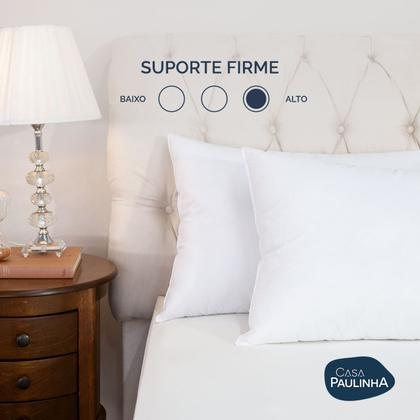 Imagem de Kit 02 Travesseiros Toque de Pluma King Ganso Percal 180 Fios 90x50cm Lavável em Máquina