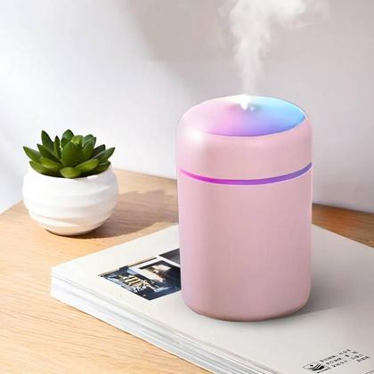 Imagem de Kit 02 Umidificador Rosa Aromatizador 300ml USB Led RGB