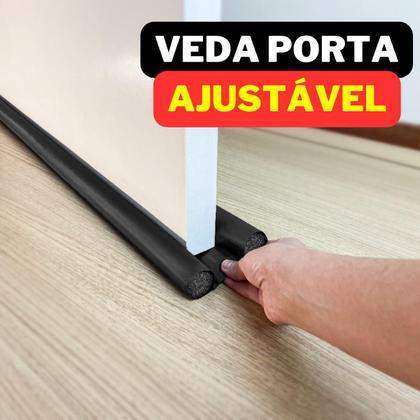 Imagem de Kit 02 Veda Porta Pó Rolinho 90cm Protetor Impermeável Ajustável Vedação Sem Costura Proteção Contra Insetos